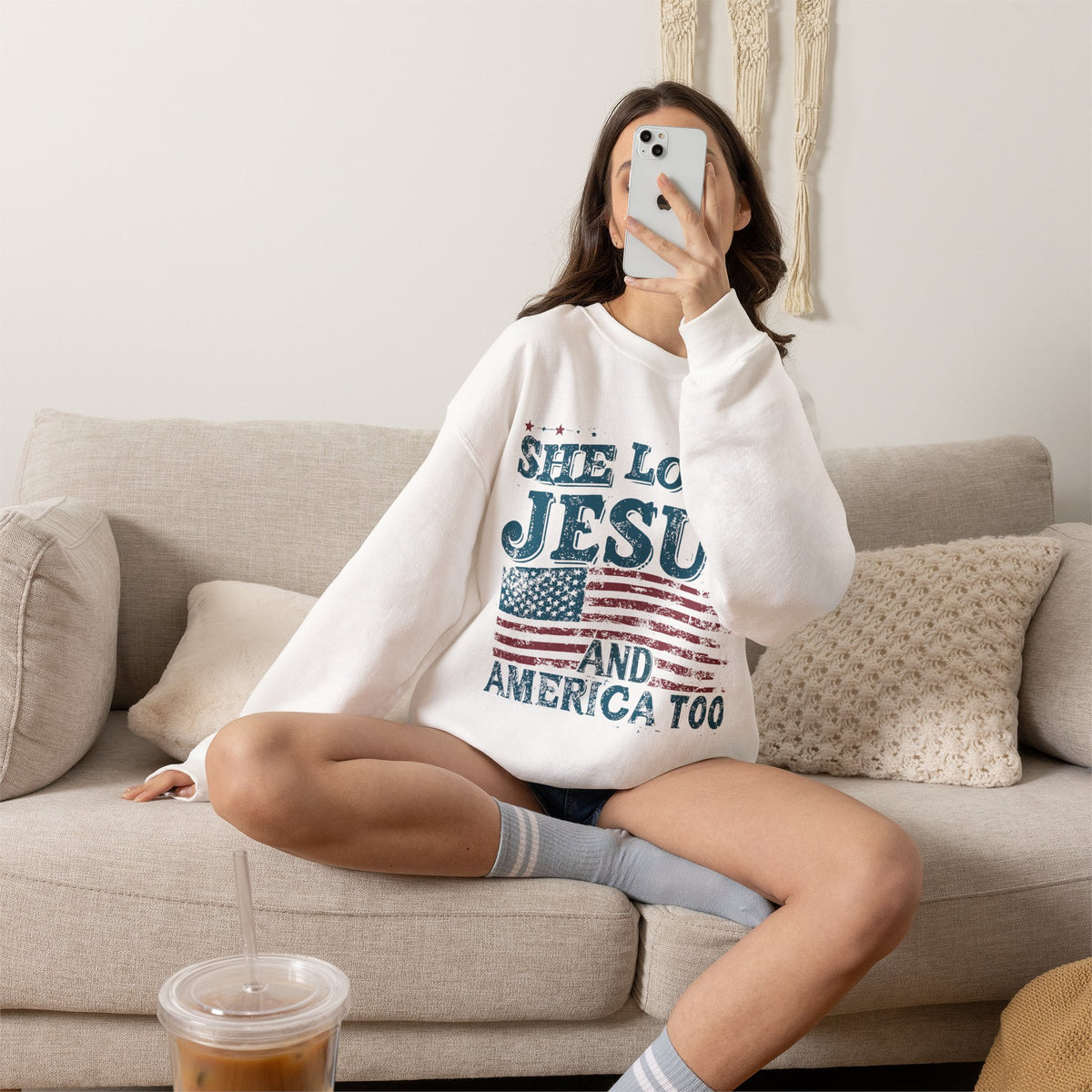 She Loves Jesus And America Too Sweatshirt