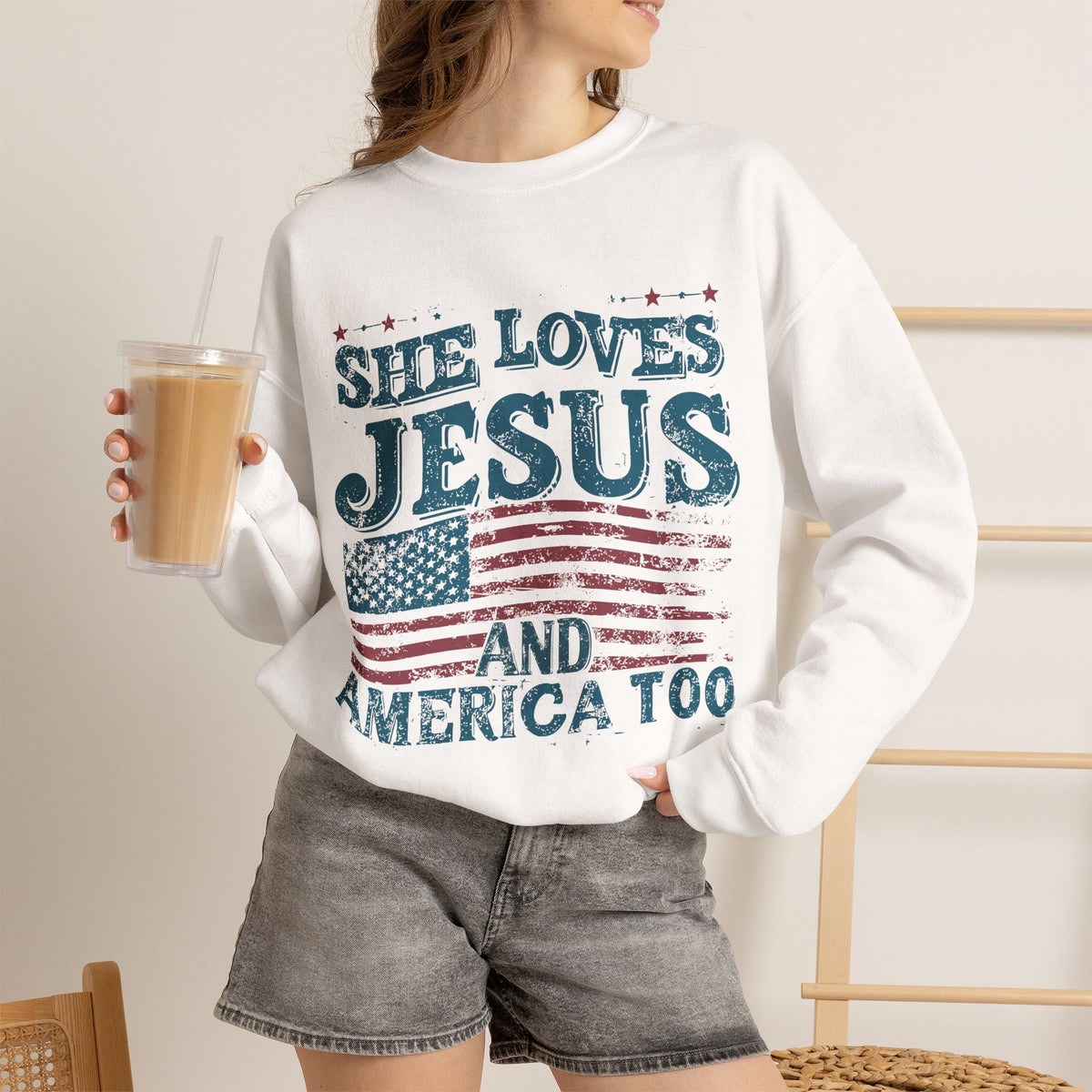 She Loves Jesus And America Too Sweatshirt